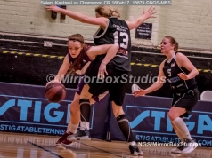 WNBL Division 1 - 18 February, 2017 - St Marys Leisure Cent. : Stevie Ellis (13) big defense during match between Solent Kestrels Women and Charnwood CR (Photo by NGS/MirrorBoxStudios)