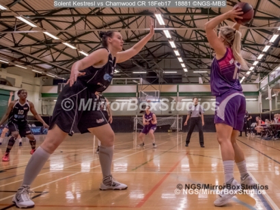 WNBL Division 1 - 18 February, 2017 - St Marys Leisure Cent. : K McDavid (15) during match between Solent Kestrels Women and Charnwood CR (Photo by NGS/MirrorBoxStudios)
