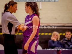 WNBL Division 1 - 18 February, 2017 - St Marys Leisure Cent. : Just checking a contact call with the Ref during match between Solent Kestrels Women and Charnwood CR (Photo by NGS/MirrorBoxStudios)