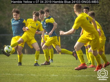 Hamble Yellow v 07 04 2019 Hamble Blue : (Photo by Nick Guise-Smith / MirrorBoxStudios)